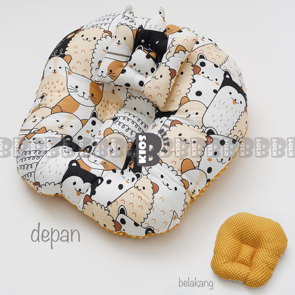 SOFA BAYI MULTIFUNGSI KASUR BAYI + FREE BANTAL PEYANG CROWN BAYI MOTIF SMILE ON U