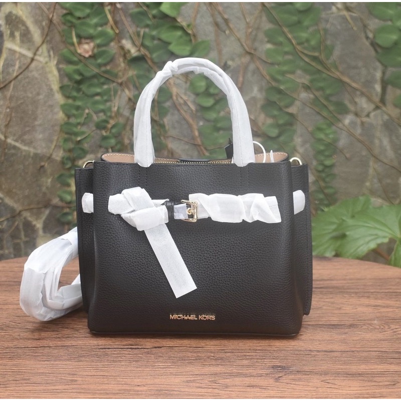 MK EMILIA SMALL SATCHEL BLACK