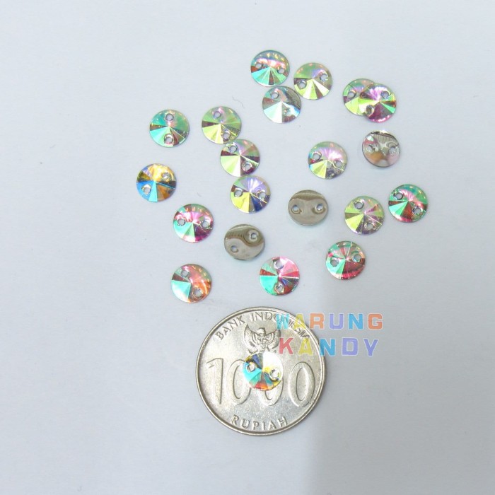 Diamon Resin Krucut 8mm Putih AB ECER 100pc