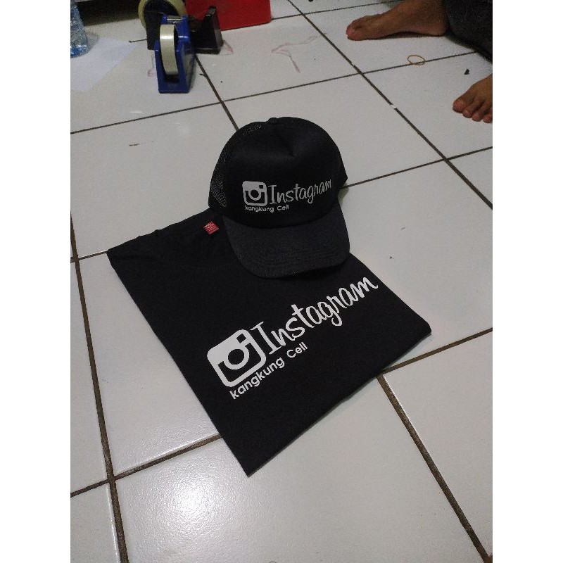 BAJU KAOS INSTAGRAM BISA PASANG NAMA PLUS TOPI /KAOS IG