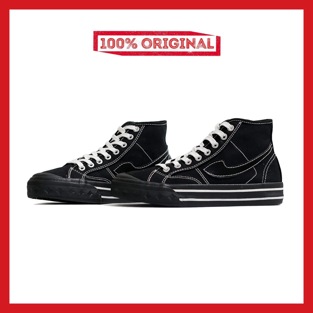 ORIGINAL - Sepatu Brand Lokal Kasual Pria Wanita No Brand Black Oreo Hi Not Sneakers Compass Retrograde Black Oreo