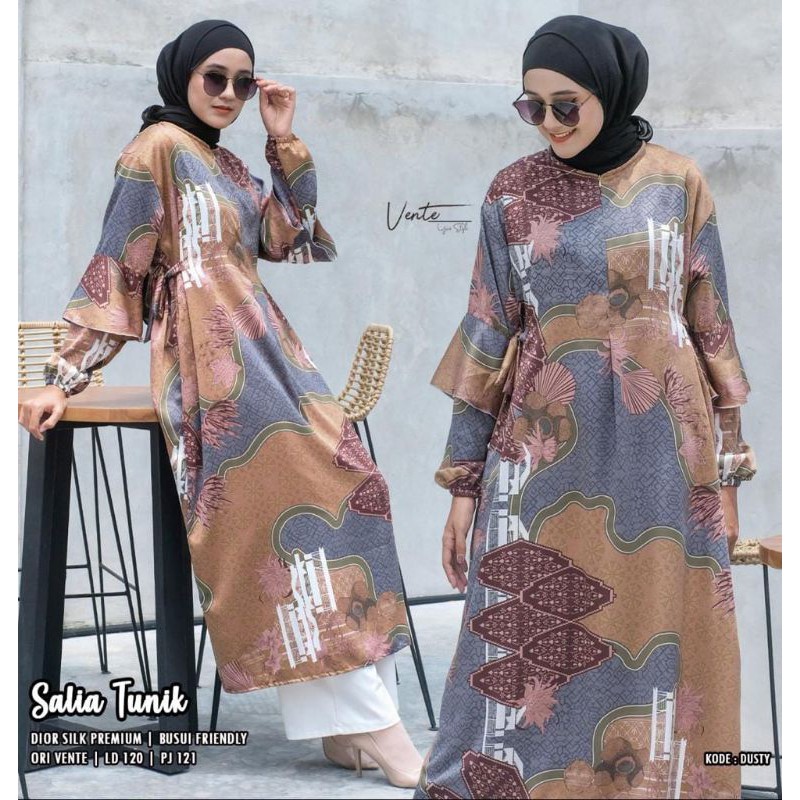 Tunik Wanita - Tunik Dior Silk Premium - Salia Tunik by Vente