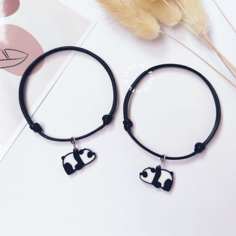 GELANG TALI KARAKTER PANDA / HARGA 1 GELANG