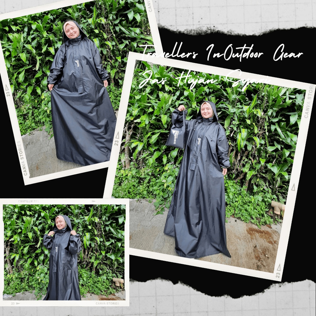 JAS HUJAN HIJAB/JAS HUJAN WANITA /JAS HUJAN GAMIS- TRAVELLERS