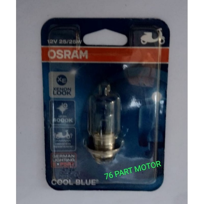 OSRAM LAMPU DEPAN XENON BLUE (PUTIH) FOR ALL SCOOTER MATIC HONDA. YAMAHA. SUZUKI