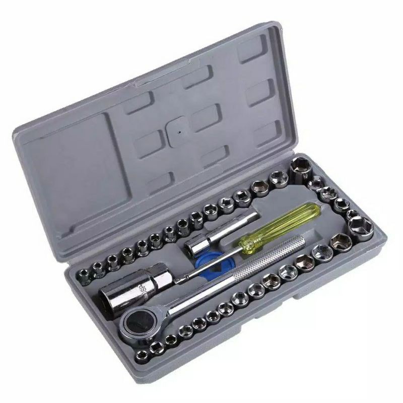 TOOL BOX KUNCI SOCK WRENCH SET 40 IN 1 KUNCI SOK SHOCK PAS AIWA