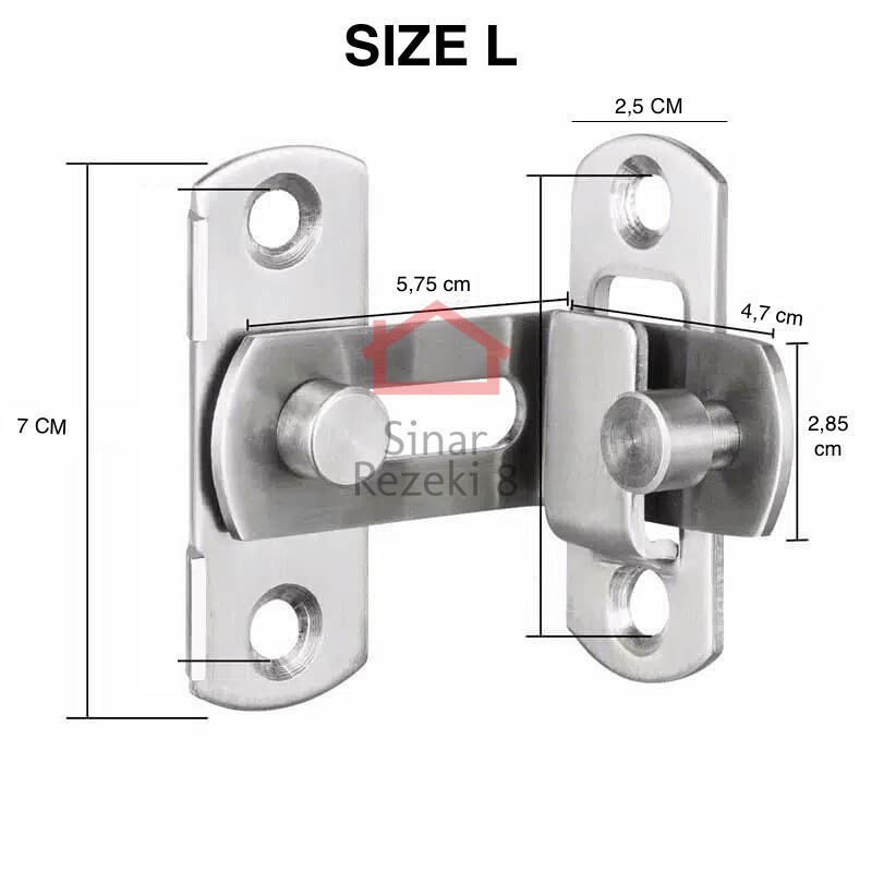 Buy_Mint Grendel Sudut Kait / Cantol Pintu Kunci Geser Gembok Kamar Slot Jendela Gerendel