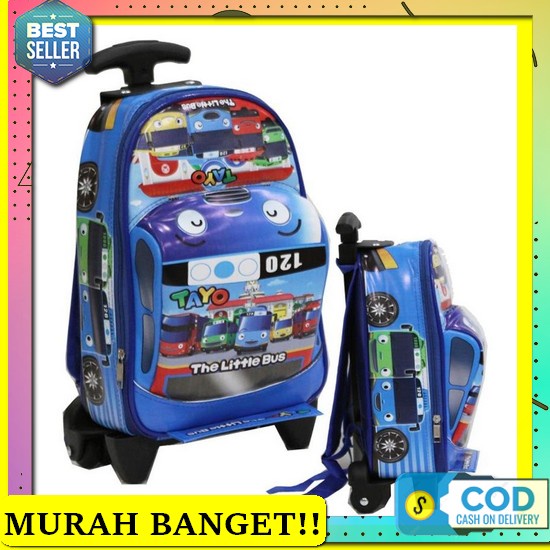 Tas Troli Troly Troli Trendy 2022 Laki-Laki Sd Terlaris Modern Terbaru Tas Anak Sekolah Trolley Pau