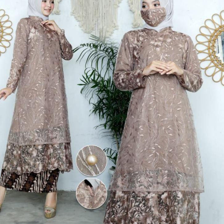 ➵ SETELAN KEBAYA TUNIK TILLE BORDIR ~ KEBAYA TUNIK TILLE TINGKAT ~ KEBAYA MODERN ~ KEBAYA WISUDA ➫