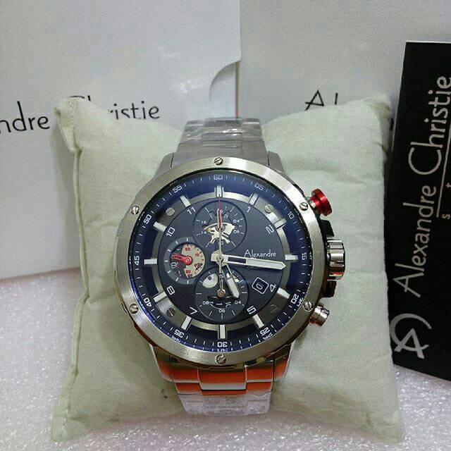 Jam tangan pria alexandre christie ac 6453 silver
