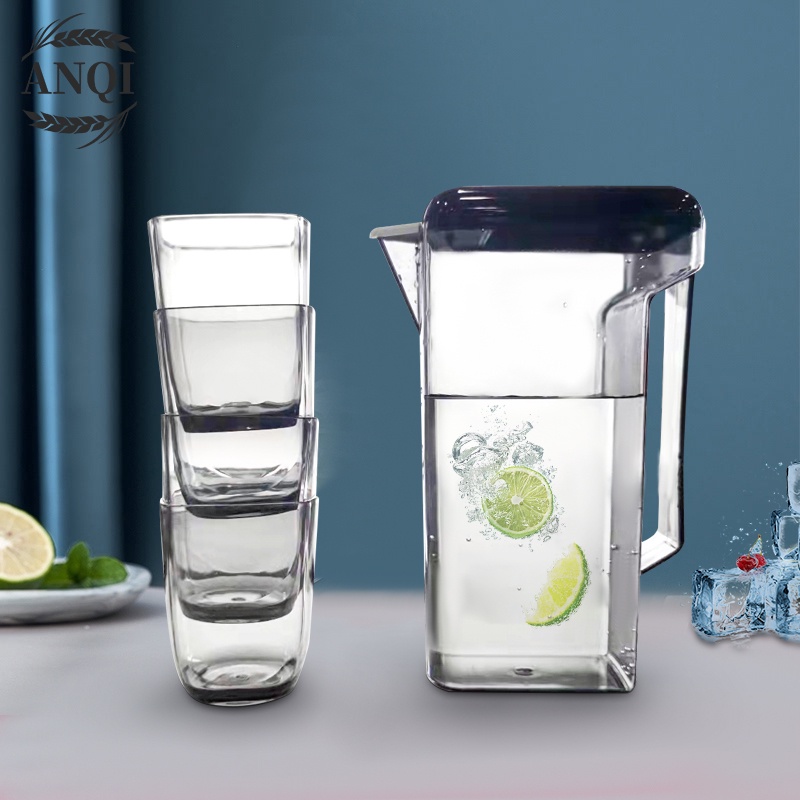 Teko Air Panas Dan Dingin set dengan Cangkir / Teko plastik Air minum Jug 2 Liter Besar Plastik