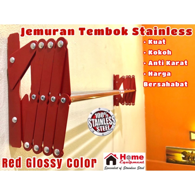 JEMURAN TEMBOK JEMURAN DINDING STAINLESS PANJANG 75 CM JEMURAN TEMBOK JEMURAN DINDING STAINLESS PANJANG 75 CM