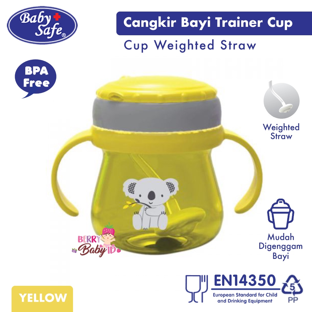 Baby Safe Trainer Cup Weighted Straw - Tempat Minum Bayi Sedotan Dengan Pemberat 6m+ BBS012 Berry Mart