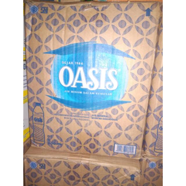 

Air Minum Oasis 1500 liter Air Mineral Dalam Kemasan isi 24 Botol