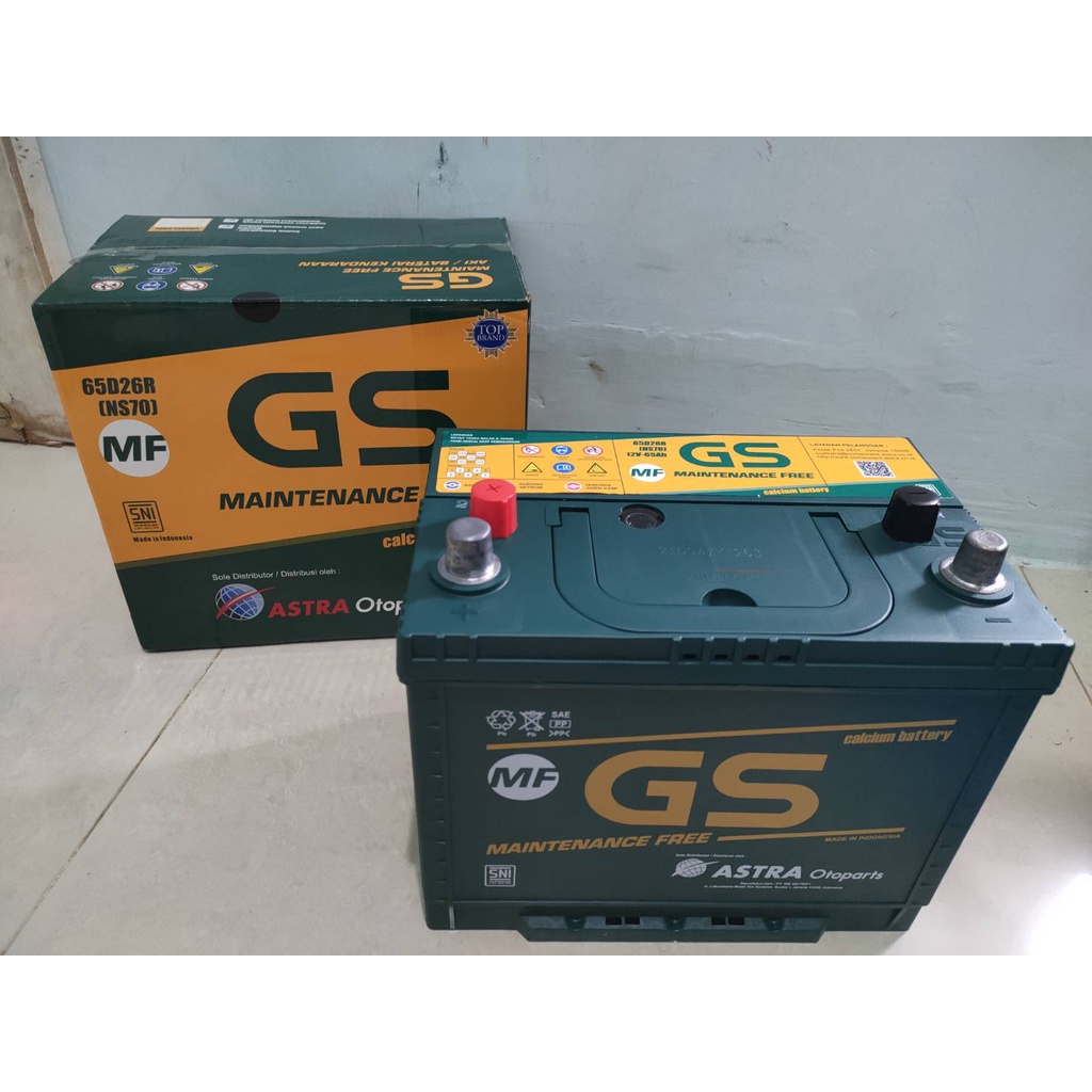 Aki Mobil GS MF ASTRA NS70 Aki Kering 12V / 65Ah maintenance free