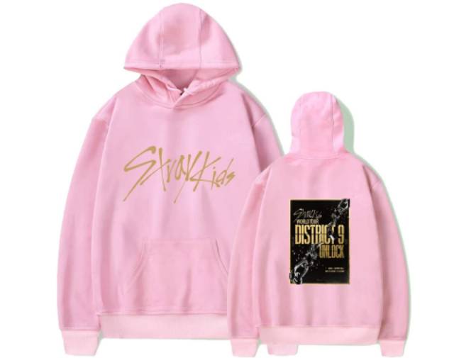 (cod)  jaket hoodie kpop STRAYKIDS WORLD TOUR DISTRICT 9 UNLOCK PRINT sablon belakang