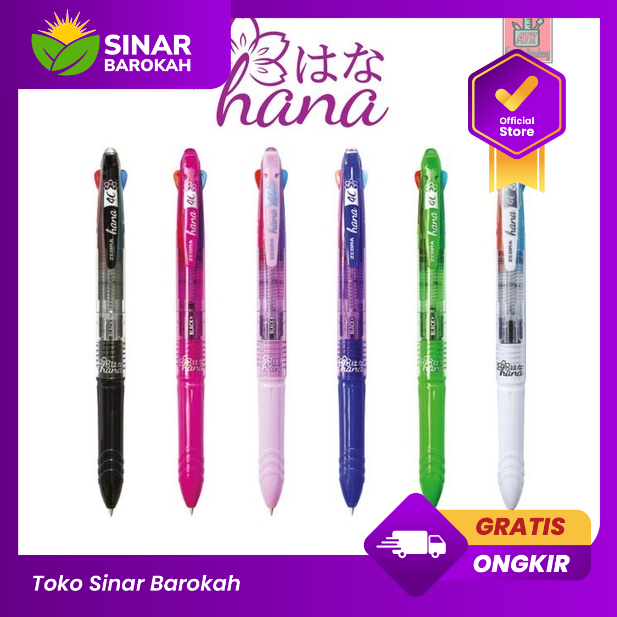 

Bolpen Zebra Hana Semigel 4C | Bolpen 4 Warna
