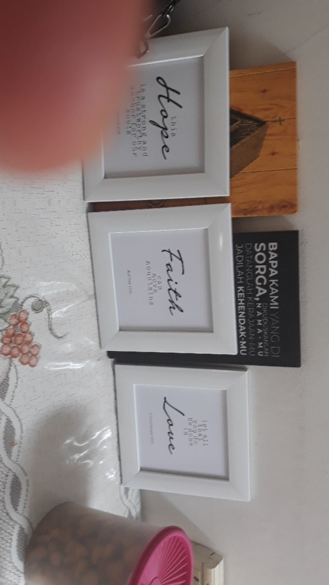 Hiasan Dinding Kristen, Faith, Hope, Love, Pigura Ayat Alkitab,  Bible Wall Decor, Poster Kristen