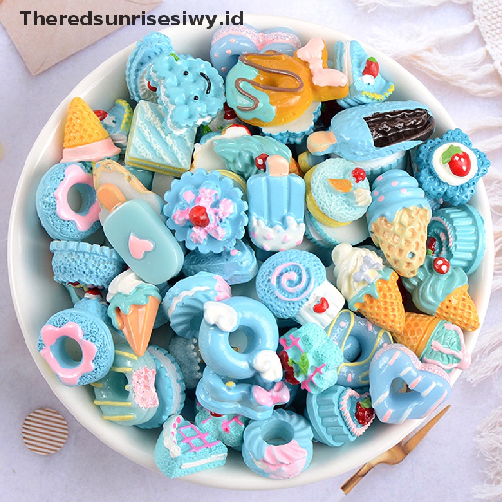 # Alat Rumah Tangga # 10pcs Aksesoris Resin Bentuk Kue Buah Permen Untuk Dekorasi Case Handphone