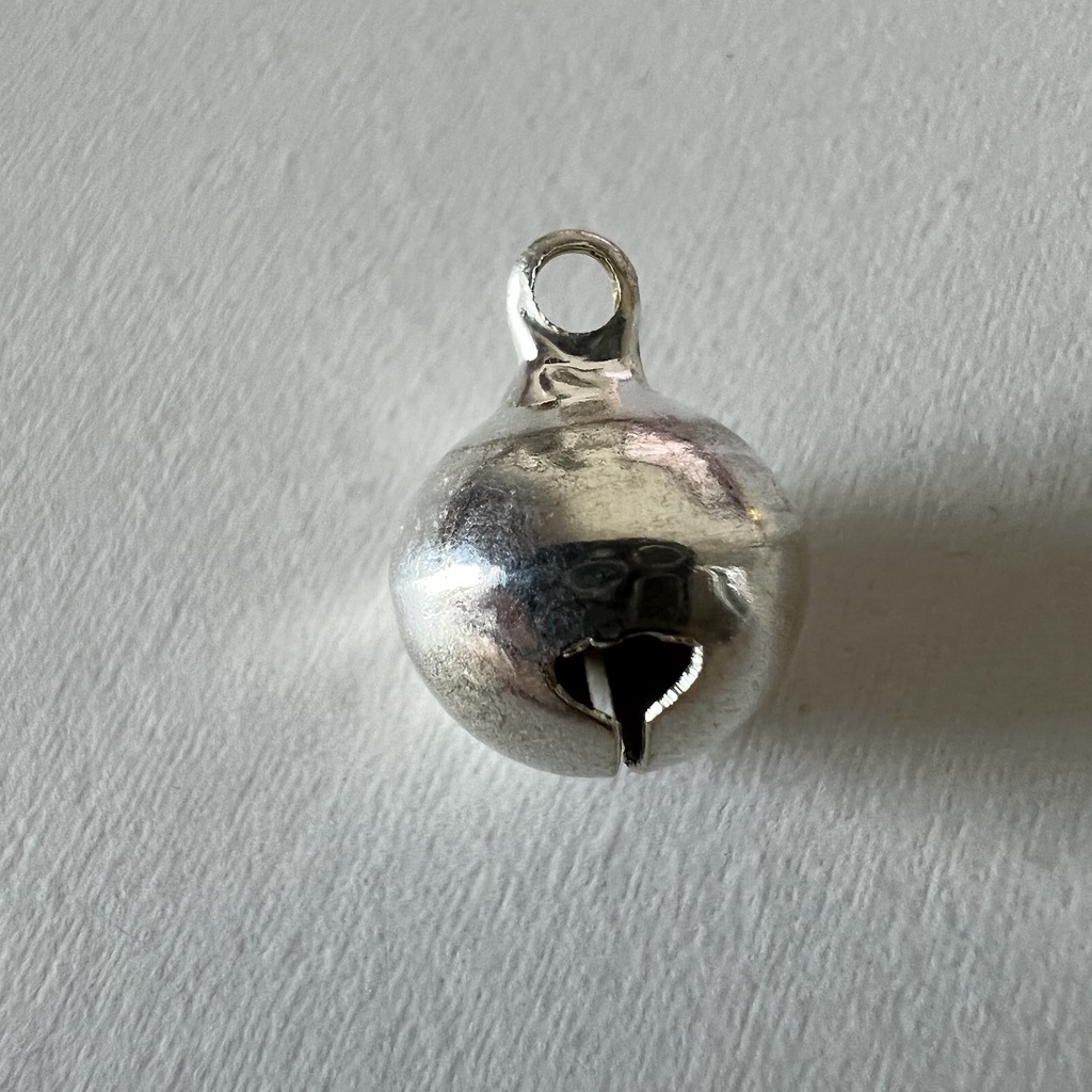 Lonceng Silver Perak Kecil 12 mm Satuan Hiasan Polos Dekorasi Bandul Kalung Kucing Murah Bahan Craft