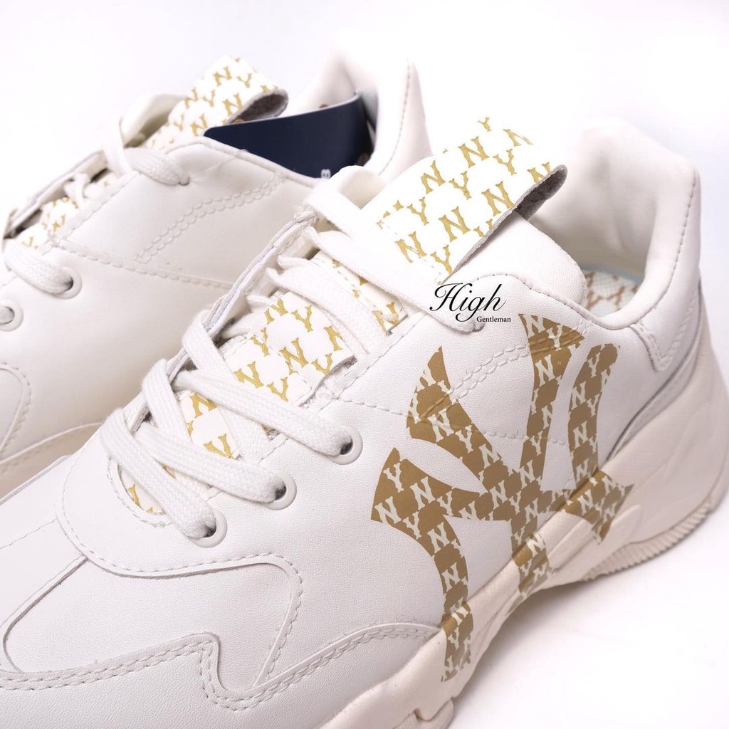 MLB NY Yankees Bigball Chunky Monogram Sneaker Light Gold