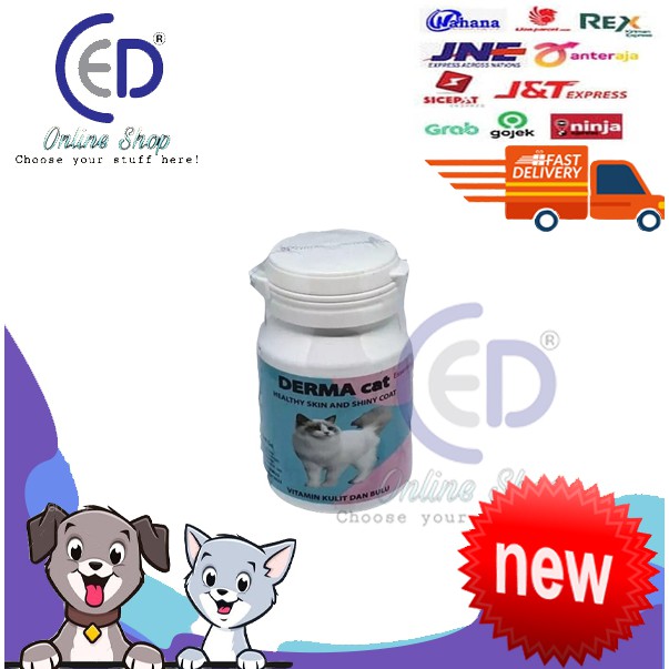 DERMA CAT - Vitamin Bulu &amp; Kulit Kucing Mengkilap Anti Rontok