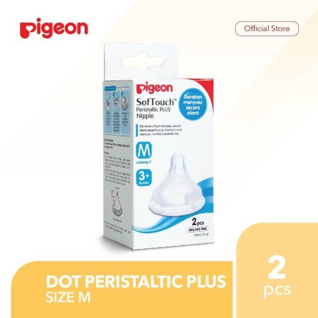 Pigeon Dot Peristaltic Plus Wide Neck Soft Touch Box isi 2 Size S M L