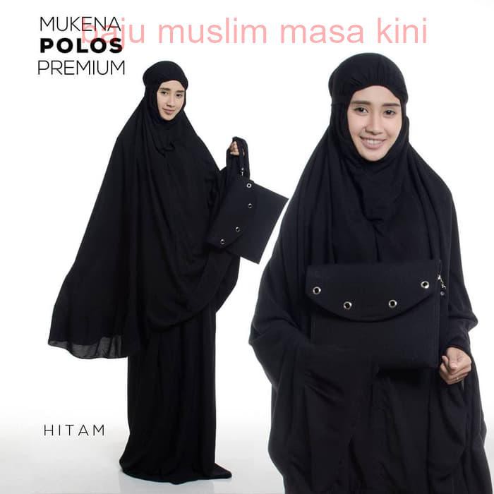 MUKENA DEWASA PREMIUM POLOS HITAM
