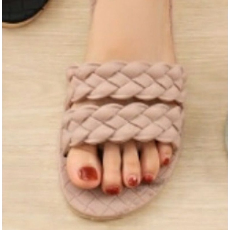 Home-GITA Sandal Jelly Wanita 2 Ban Tali Kepang (Etnik) Code 2063