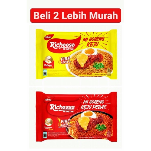 (READY STOCK) MIE GORENG DAN KUAH VIRAL MIE INSTAN RICHEESE NABATI RAMEN KEJU SPICY LEVEL 0 - LEVEL 5