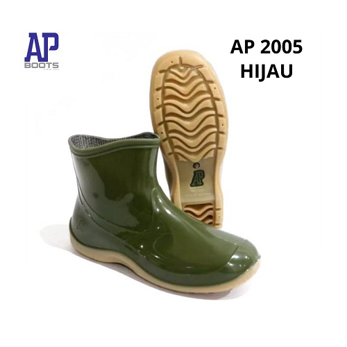 AP Boots Pendek Kecil 2005 Green Hijau Glossy Mengkilap - Sepatu Boots Karet AP 2005 Green by AP Boots - Sepatu Boots Karet Wanita - FANZ STORE