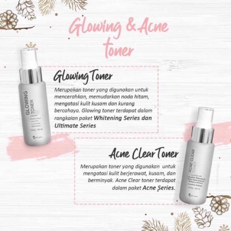 MS GLOW Acne Clear Toner Indonesia / Glowing Facial Wash Serum Night Cream Clay Mask Eye Gel Masker