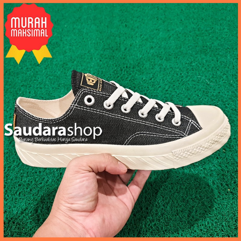 Sepatu Ventela BTS 80 Denim Black LC / Sepatu Ventela Denim Hitam Low