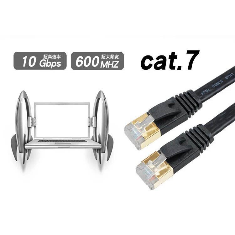 Kabel Ethernet LAN Network RJ45 Cat7 10 Meter - NW107 - Black