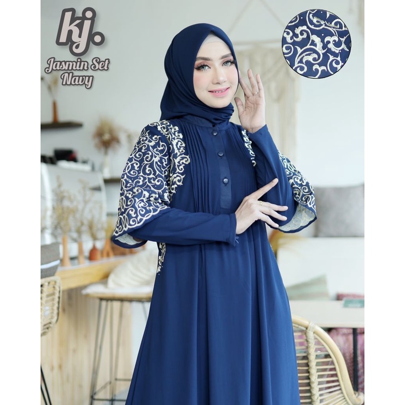 GAMIS CERUTI BABYDOLL BORDIR JASMINE SET BY KHADIJAH
