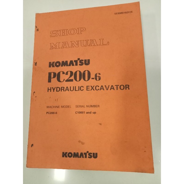 

buku shop manual excavator Komatsu PC 200-6 SN c10001 & up