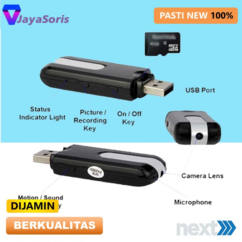 KAMERA MINI TERSEMBUNYI SPY CAMERA USB PENGINTAI CCTV KECIL HIDDEN CAM MATAMATA TANPA KABEL HD JS75