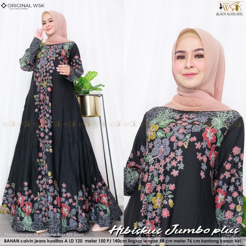 GAMIS WANITA JUMBO PLUS XL/XXL TERBARU hibiskus jumbo plus matt calvin jeans premium ld 120 melar sa
