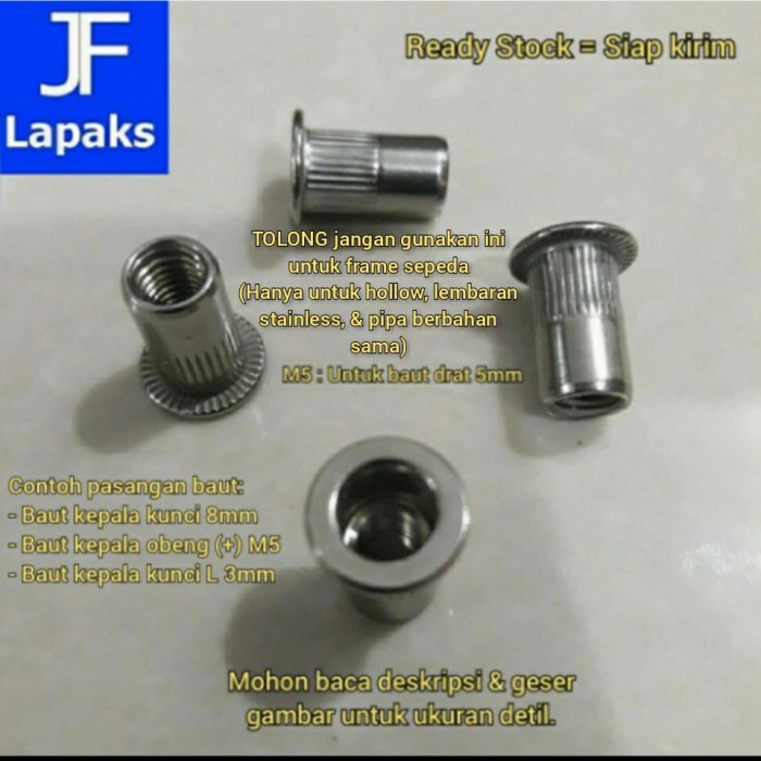 [Rivet] Ss 304 Rivet Nut - Mur Rivet - Nutsert - M5 Stainless Steel 304 De7704F