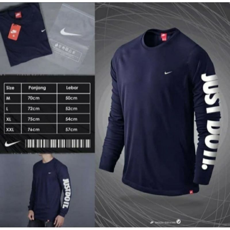 Kaos Cowok Lengan Panjang NIKE