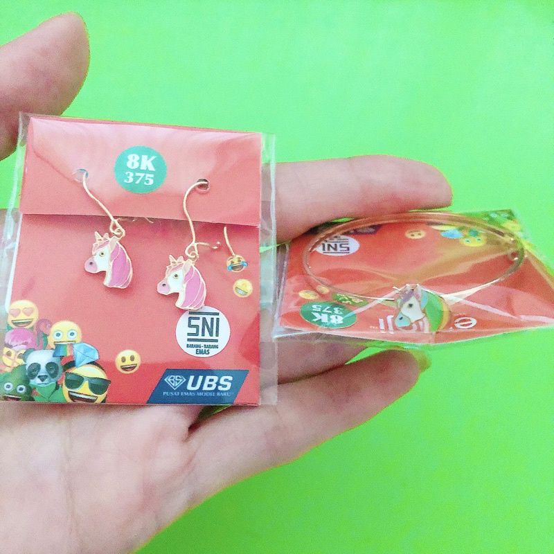 UNICORN ANTING DAN GELANG ANAK UBS 375 8K