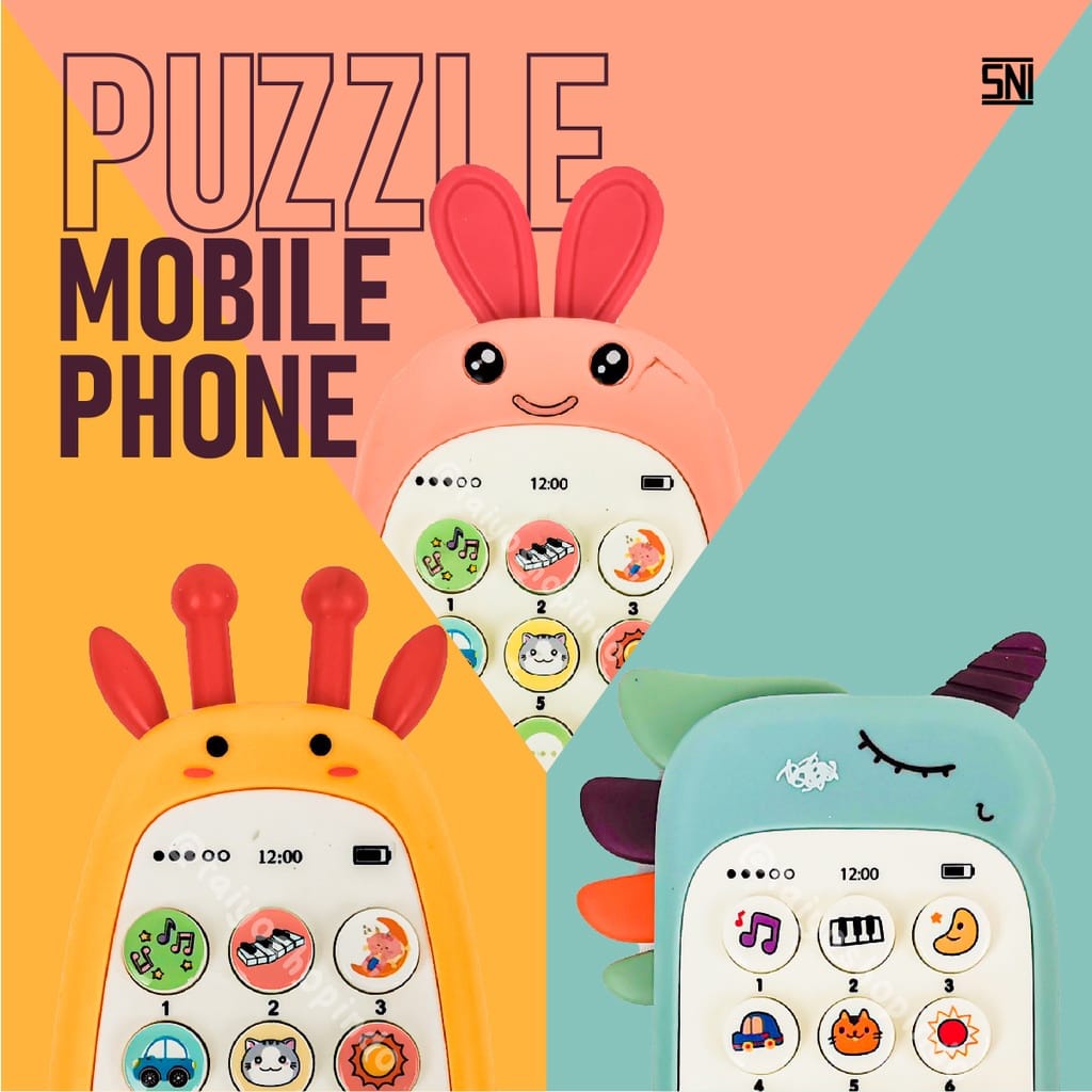 Mainan Edukasi Anak Puzzle Mobile Phone Mainan Musik Bayi