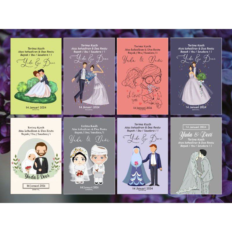 CETAK KARTU SOUVENIR/THANK YOU CARD/WEDDING CARD/KARTU PENGAMBILAN SOUVENIR /KARTU PENGAMBILAN BINGK