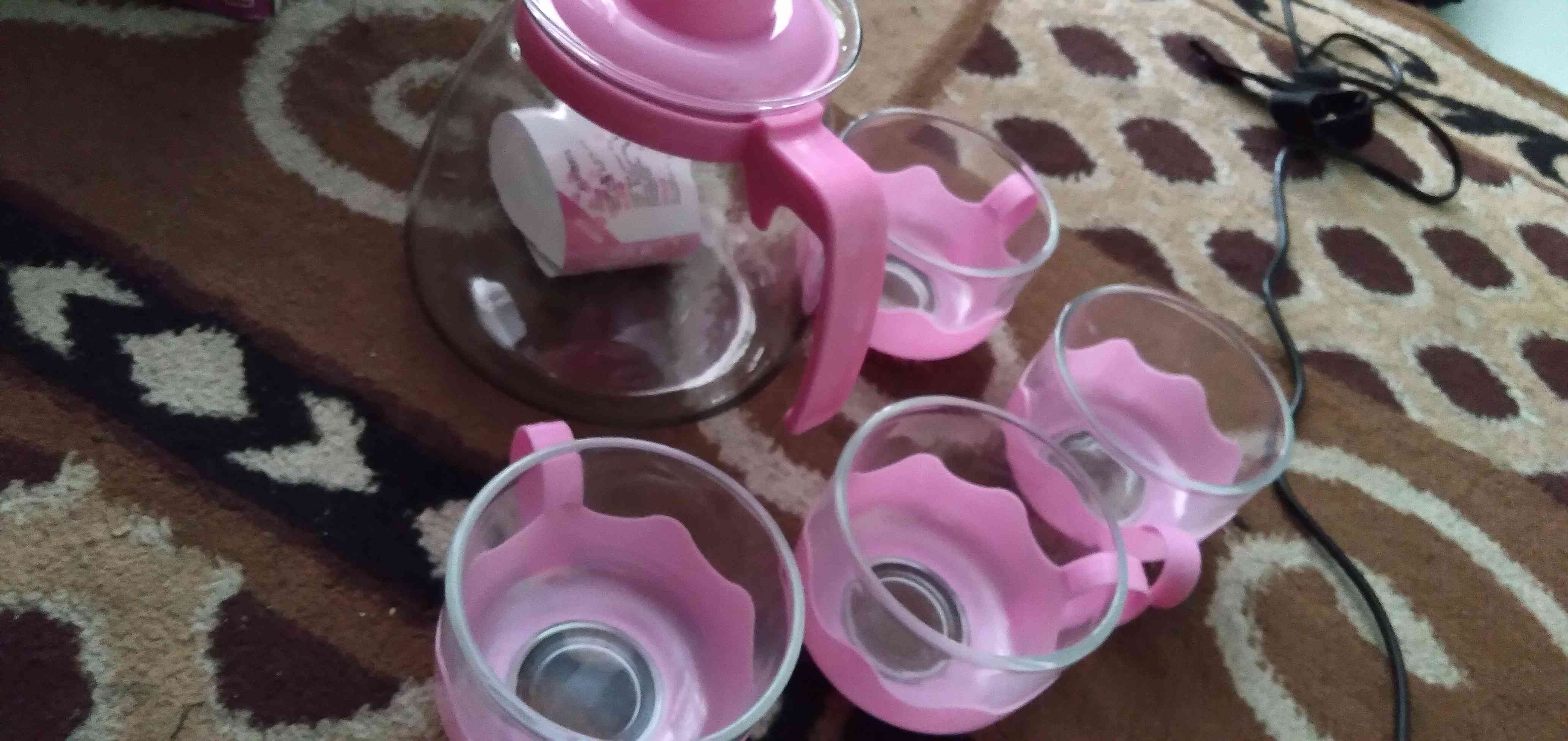 Teapot Kaca 5 In 1 Plus Gelas Teko