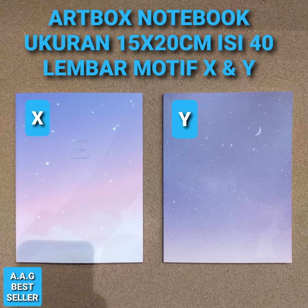 

ARTBOX NOTEBOOK UKURA 15X20CM ISI 40 LEMBAR MOTIF X&Y