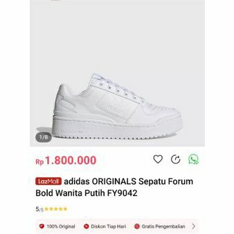 Sale DesemberNEW ADIDAS FORUM BOLD WHITE ORI STORE READY STOCK PROMO SEPATU MURAH ADIDAS FORUM BOLD 