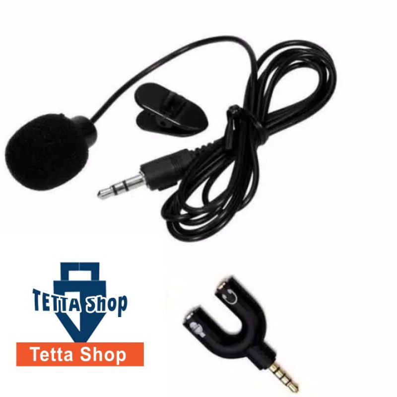 Mic  Splitter | Sambungan | Mic Clip On | Konten Video | Rekam Video dan Sura | Audio Headset