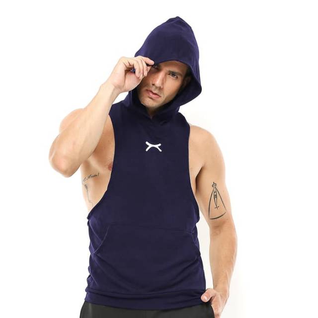 FVS-002DK Sleeveless hoodie sport fitness FLEX dongker