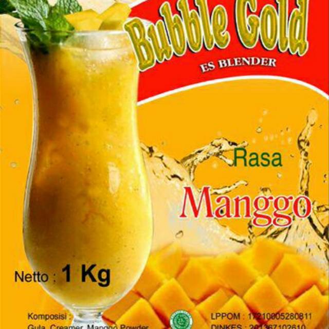 Jual Bubuk Es Minuman BLENDER Rasa MANGO MANGGA BUBLE GOLD Kemasan 1kg ...