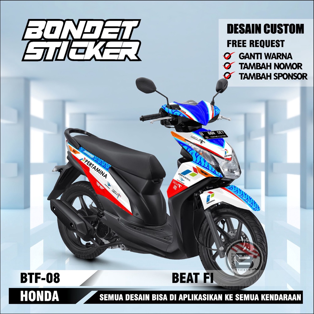 STIKER MOTOR - DECAL MOTOR HONDA BEAT FI INJEKSI KODE BTF-08